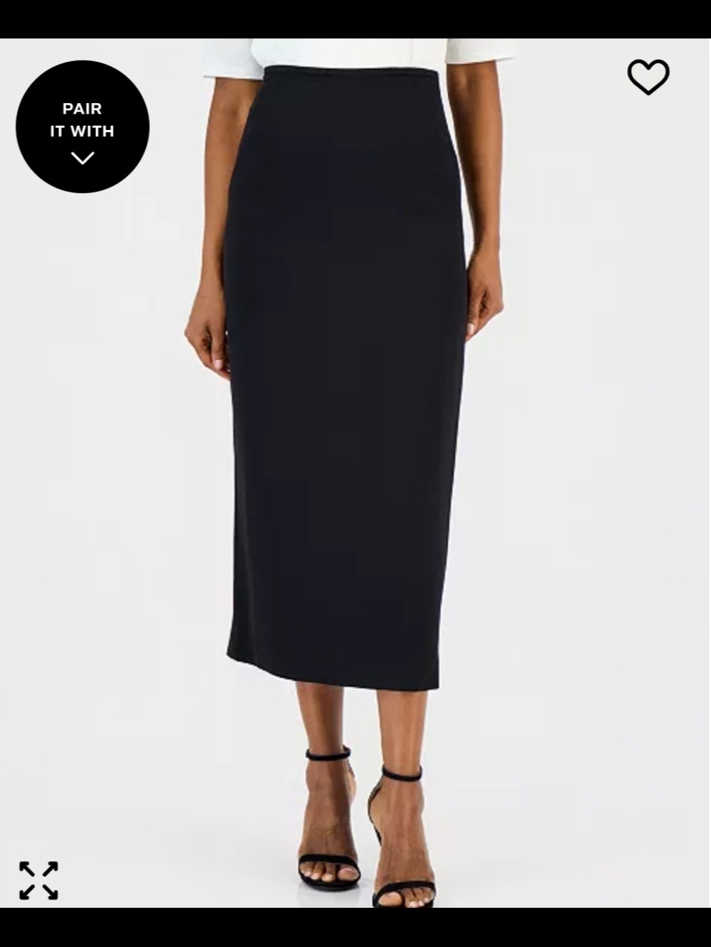 Classic Black Midi Pencil Skirt - Sleek High-Waist Style